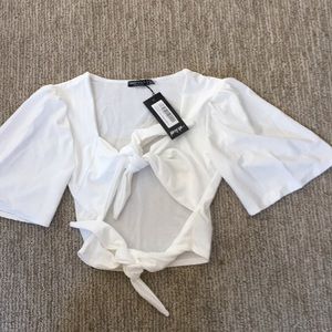 Nasty gal white crop top